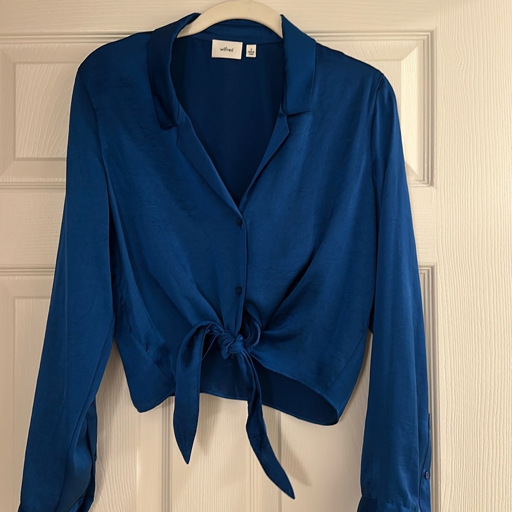Wilfred Blue Silk Top